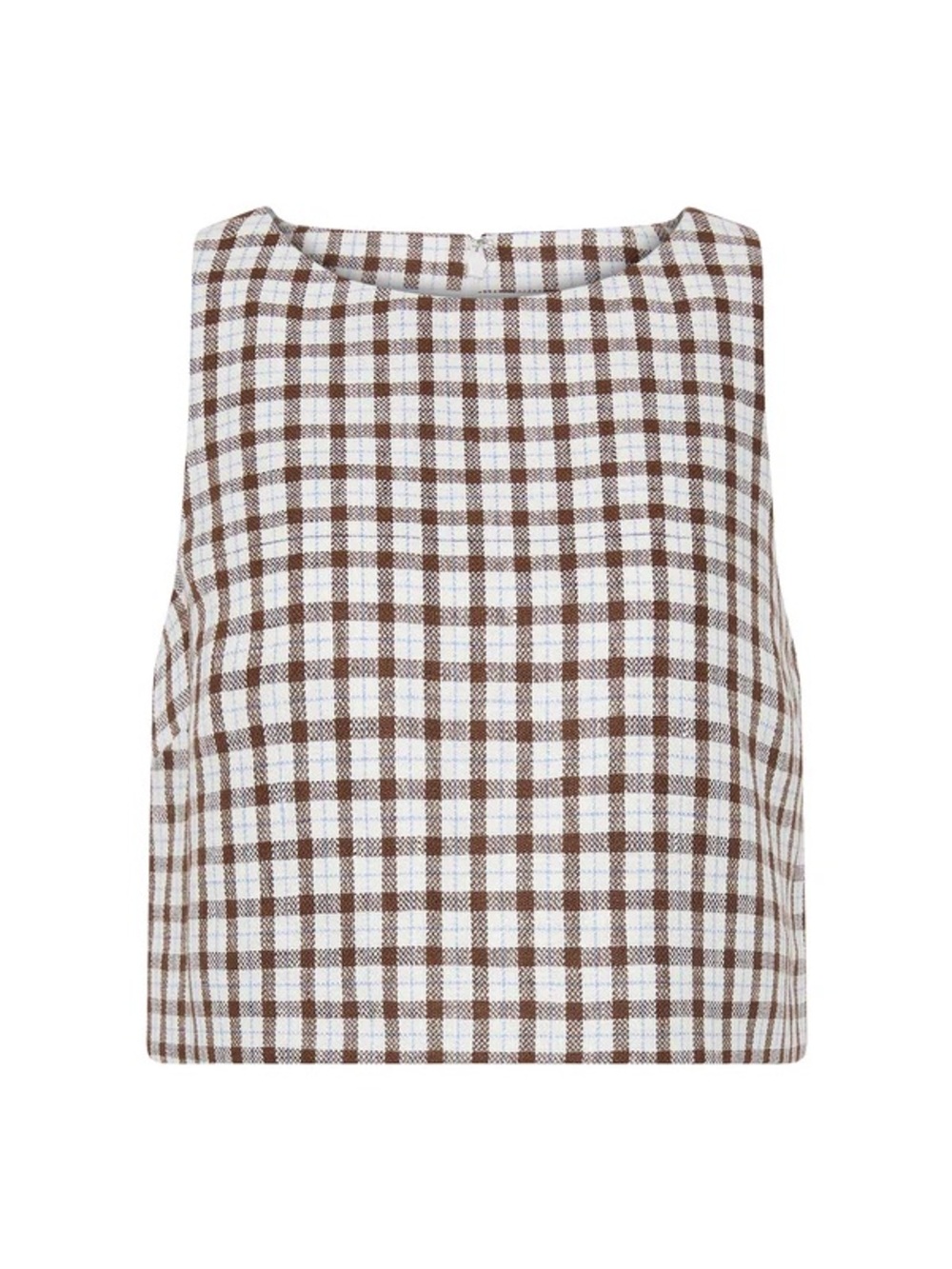POSSE joy chocolate plaid gingham 100% linen blouse S